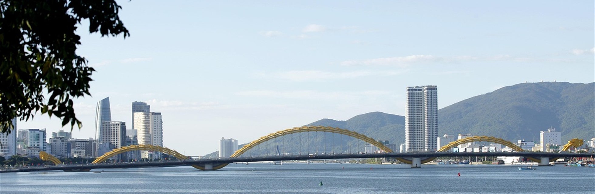 Da Nang skyline and Dragon Bridge