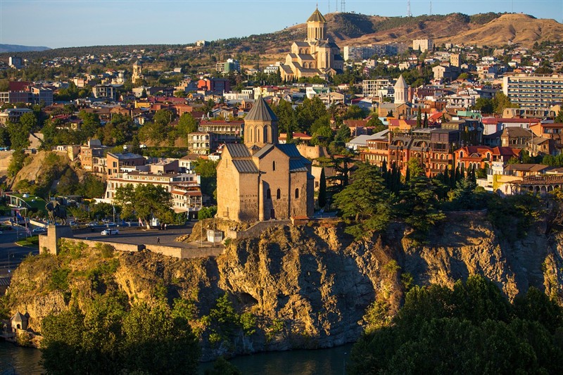 Metekhi church and Old Town, Tbilisi