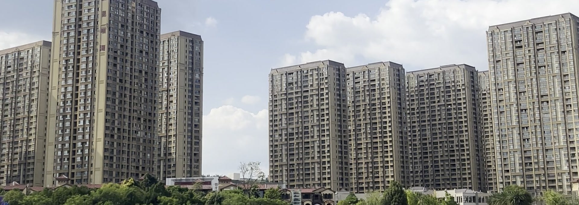 Modern residential apartment towers in China