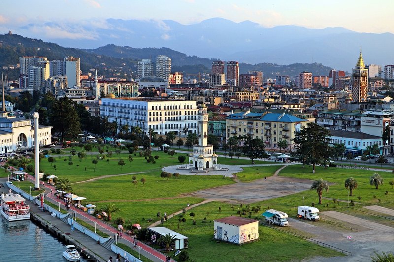 The seafront and skyline of Batumi on Georgia's Black Sea coast