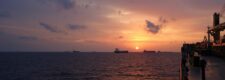 Ships anchored in the Davao Gulf at sunset