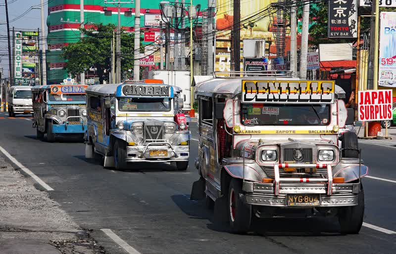 Jeepney on a street in Manila, Philippines