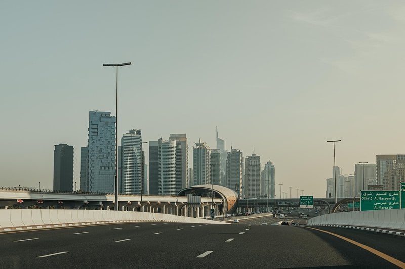 Dubai skyline seen from Sheikh Zayed Road