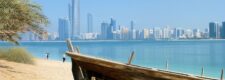 Abu Dhabi Corniche skyline seen across the water