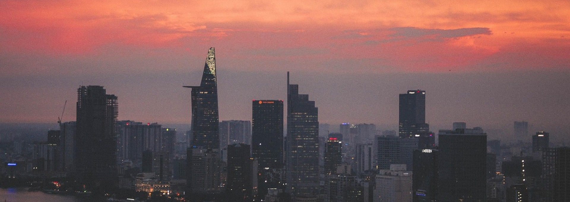 Ho Chi Minh City skyline at sunset