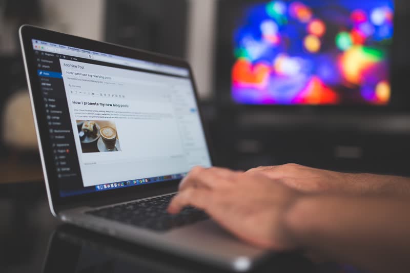 Freelancer working on a laptop