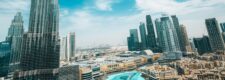 Downtown Dubai skyline with the Burj Khalifa and residential towers