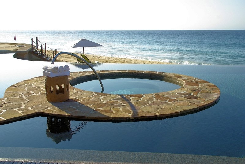 Beachfront infinity pool at a resort in Cabo San Lucas