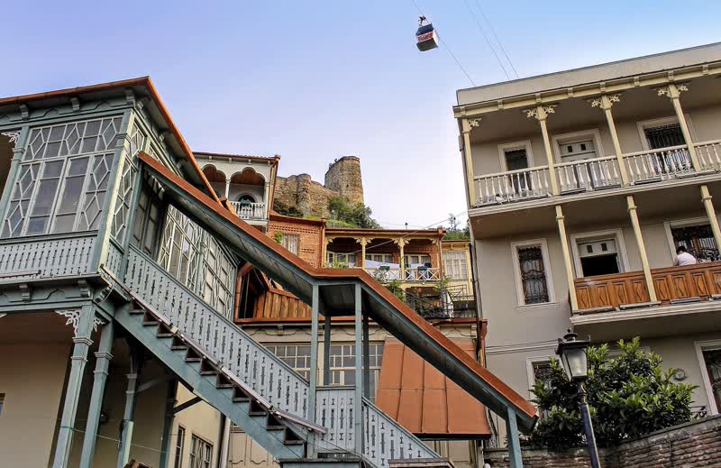 Traditional balconies in Tbilisi, Georgia