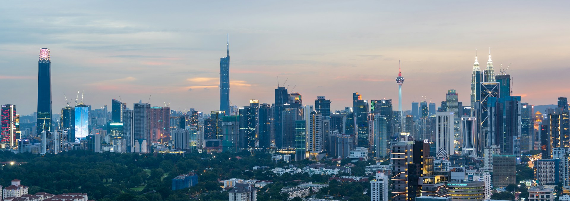 Kuala Lumpur skyline at dusk